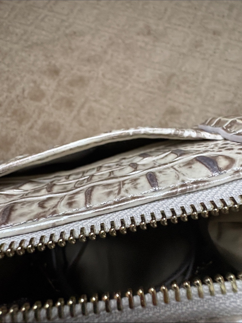 Brahmin Small Caroline Satchel in Pristine Croc-Embossed Leather Tote - Picture 12 of 12